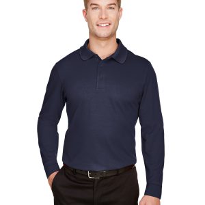 Devon & Jones CrownLux Performance® Men's Plaited Long Sleeve Polo